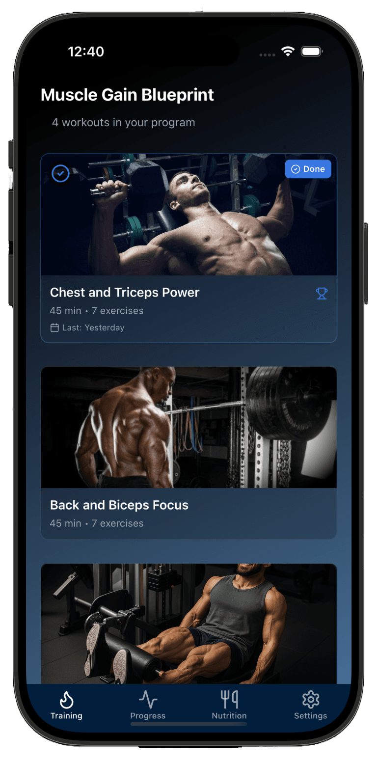 FitNish Mobile App Interface